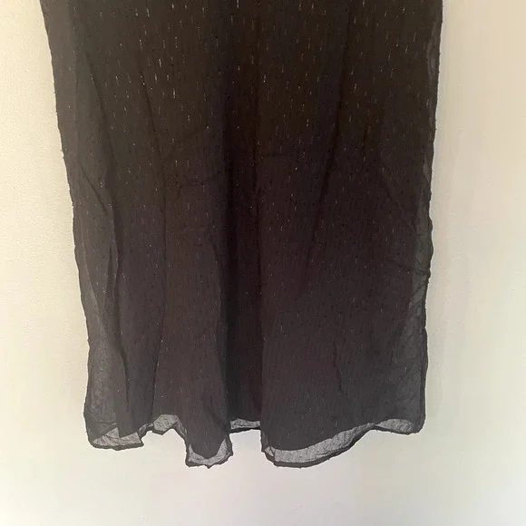 Madewell Nightshine Dress Black Silk Sparkly Shift Dress Size 2 - Picture 8 of 16